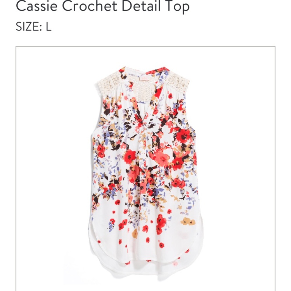 Market & Spruce Floral and Crochet Top